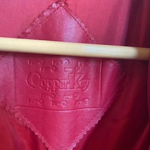 Vintage Red Leather Moto Jacket Size Medium - Picture 6 of 7